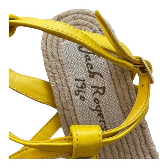 JACK ROGERS Yellow Thong Ankle Strap Sandals  woven Jute Footbed NWT BOX 6.5M - Picture 12 of 15